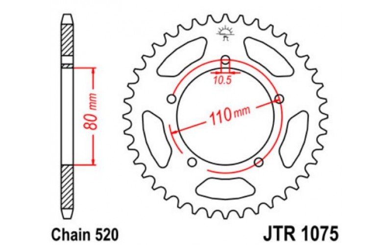 JT звезда задняя JTR1075