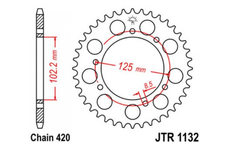 JT звезда задняя JTR1132