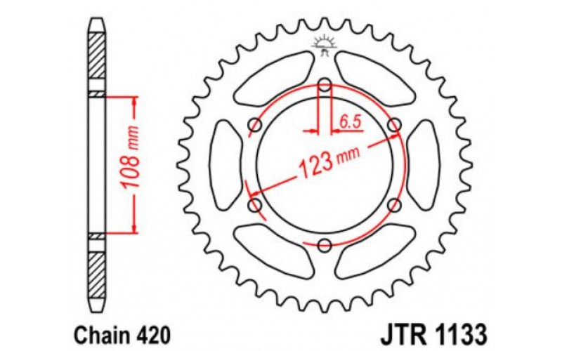 JT звезда задняя JTR1133
