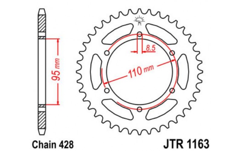 JT звезда задняя JTR1163