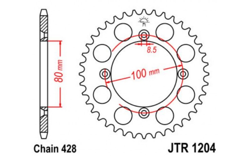 JT звезда задняя JTR1204