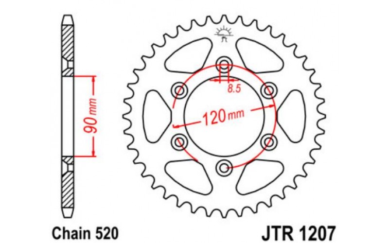 JT звезда задняя JTR1207