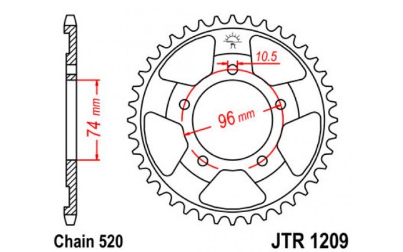 JT звезда задняя JTR1209
