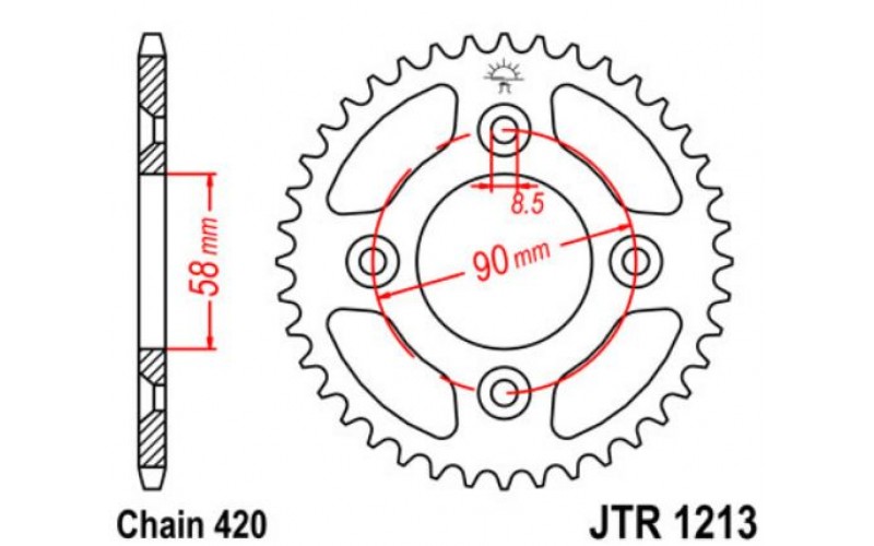 JT звезда задняя JTR1213