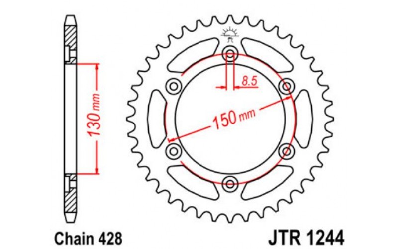 JT звезда задняя JTR1244
