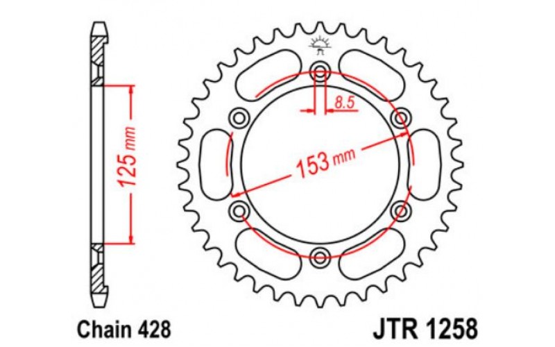 JT звезда задняя JTR1258