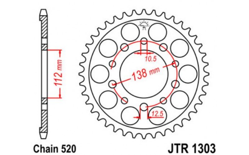 JT звезда задняя JTR1303