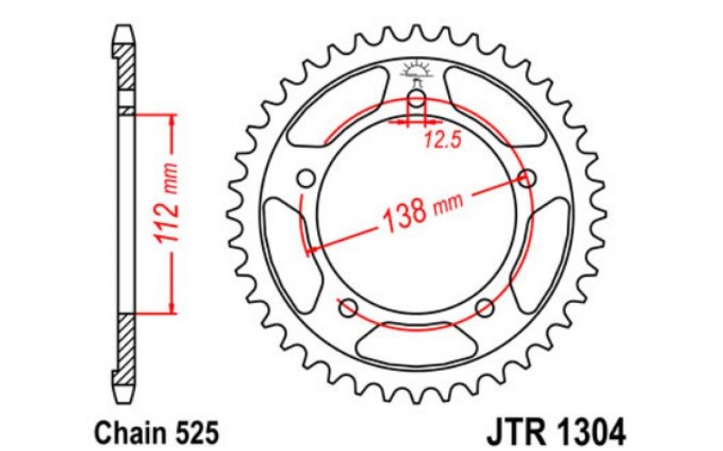 JT звезда задняя JTR1304