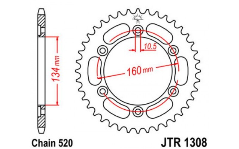 JT звезда задняя JTR1308