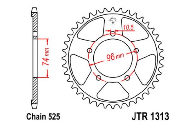 JT звезда задняя JTR1313