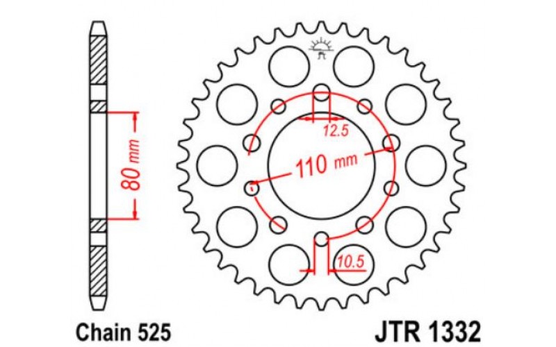 JT звезда задняя JTR1332