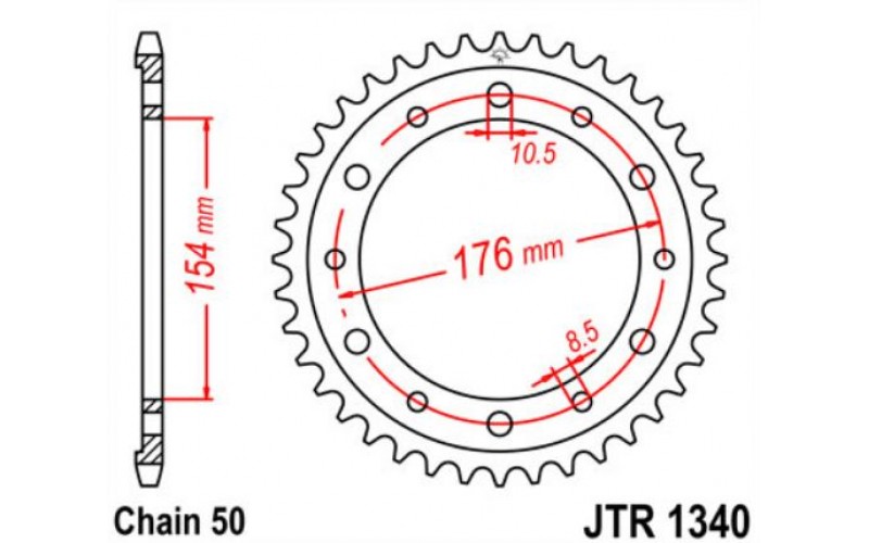 JT звезда задняя JTR1340
