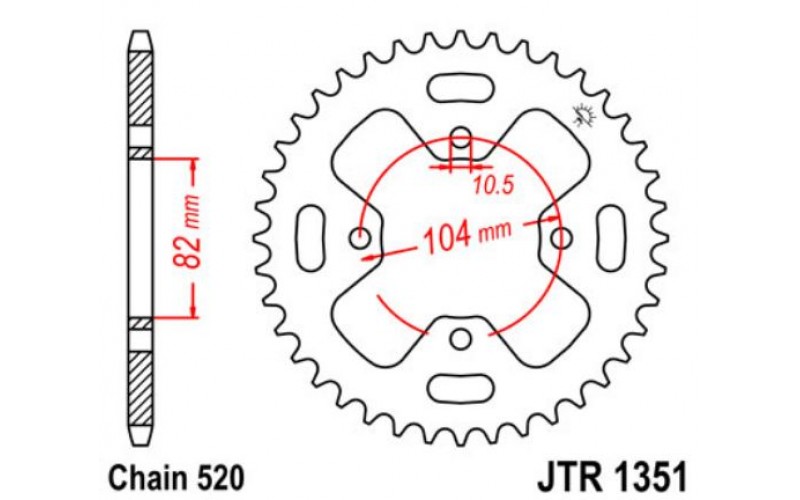 JT звезда задняя JTR1351