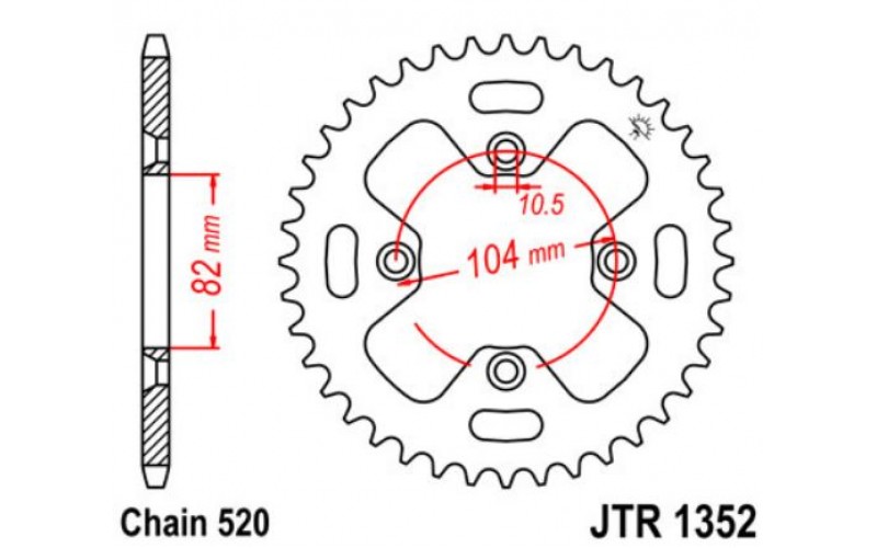 JT звезда задняя JTR1352