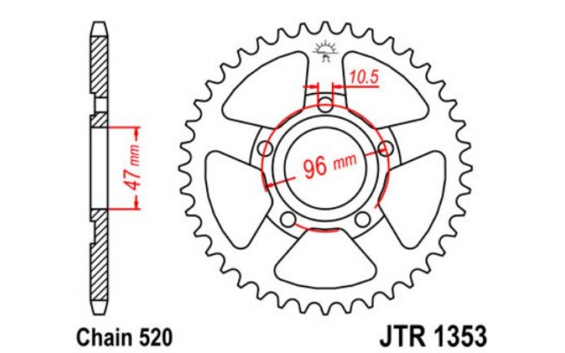 JT звезда задняя JTR1353