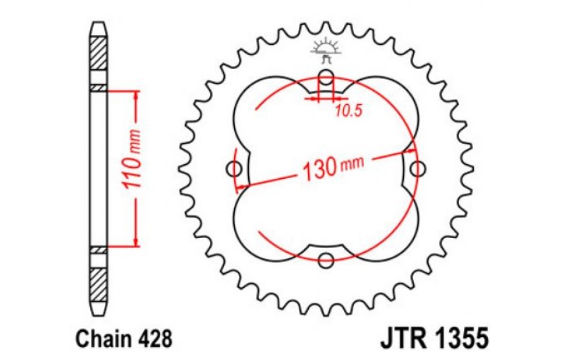 JT звезда задняя JTR1355