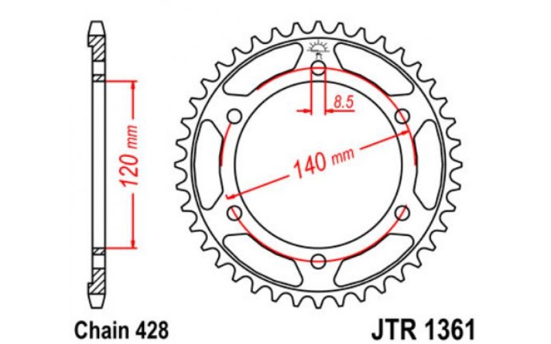 JT звезда задняя JTR1361