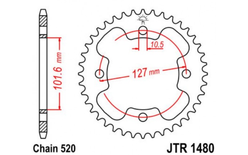 JT звезда задняя JTR1480