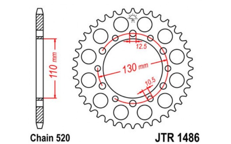 JT звезда задняя JTR1486
