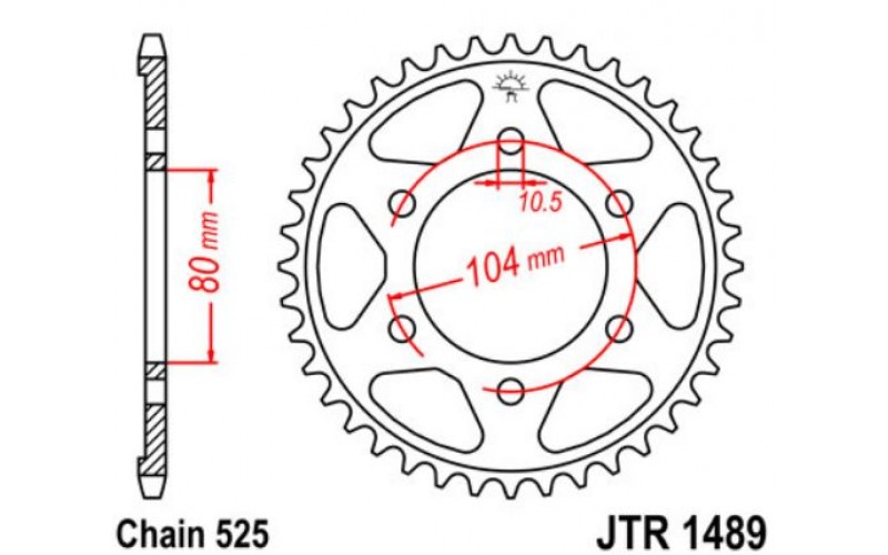 JT звезда задняя JTR1489