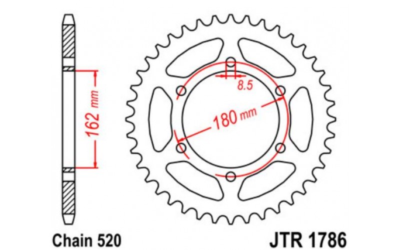 JT звезда задняя JTR1786