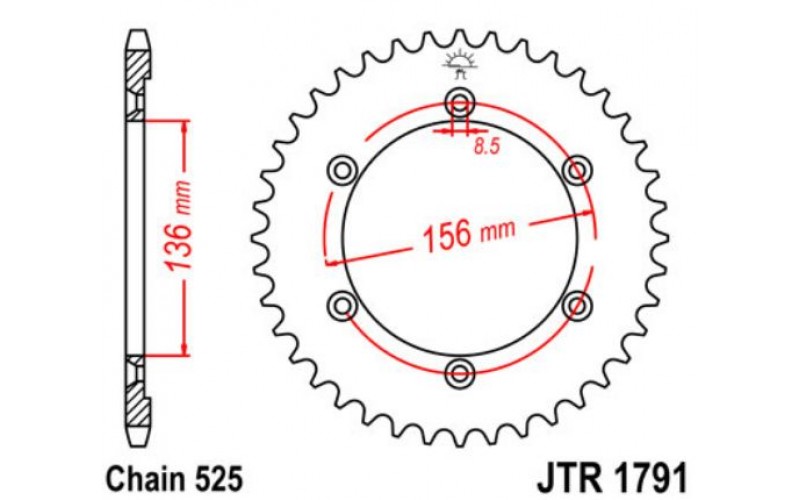 JT звезда задняя JTR1791