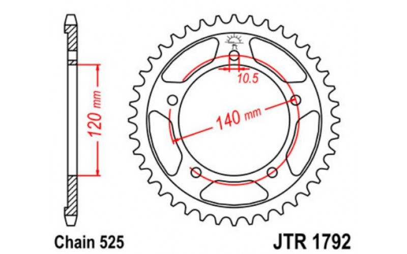 JT звезда задняя JTR1792