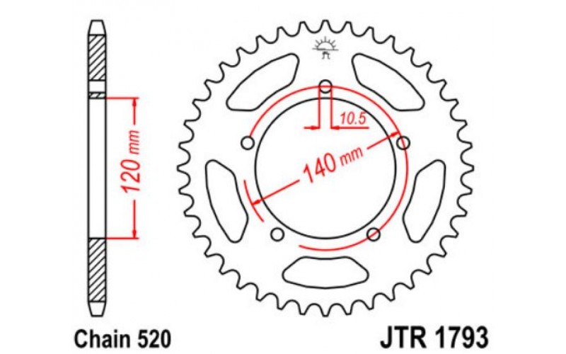 JT звезда задняя JTR1793