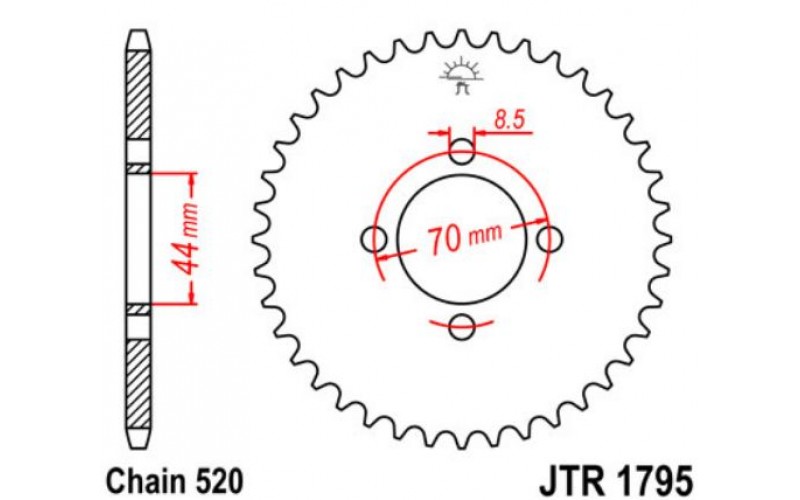 JT звезда задняя JTR1795