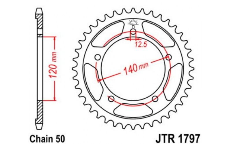 JT звезда задняя JTR1797