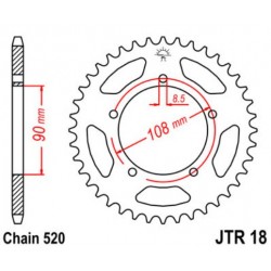 JT звезда задняя JTR18