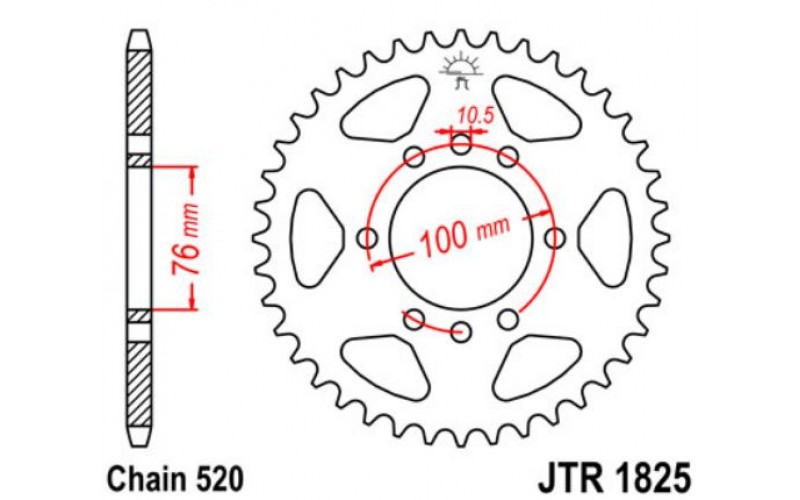 JT звезда задняя JTR1825