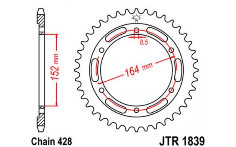 JT звезда задняя JTR1839
