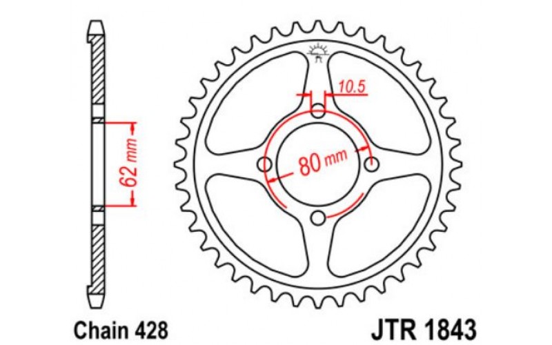 JT звезда задняя JTR1843