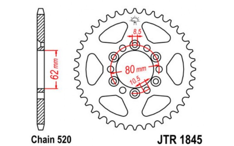 JT звезда задняя JTR1845