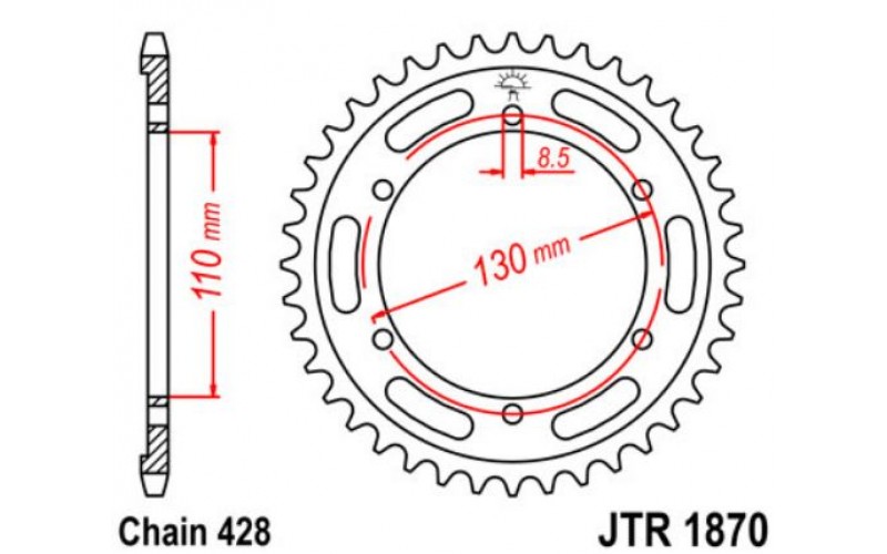 JT звезда задняя JTR1870