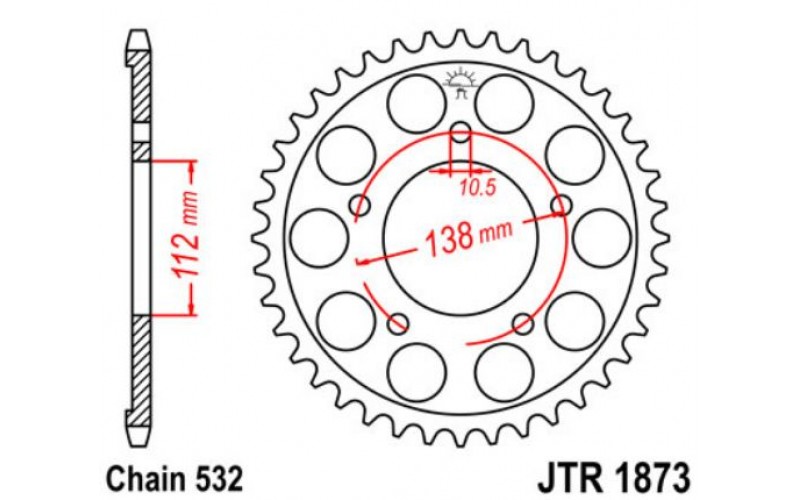 JT звезда задняя JTR1873