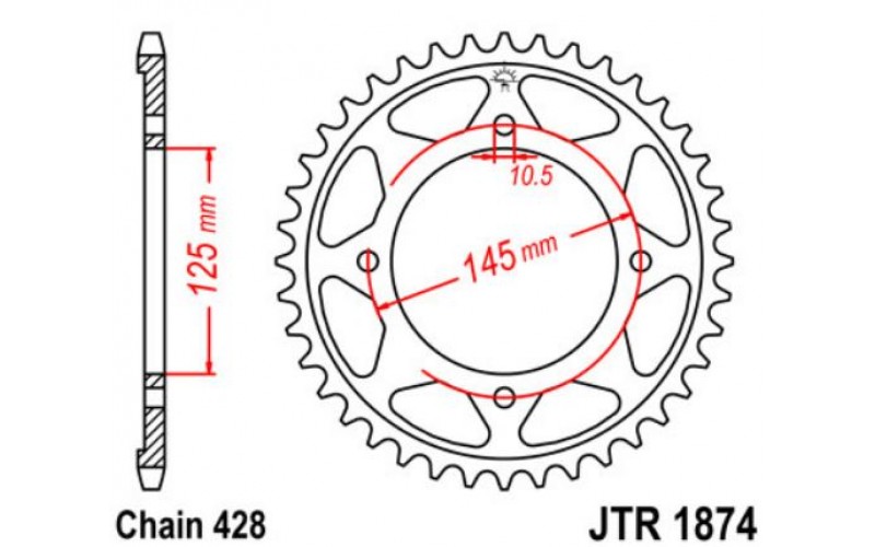 JT звезда задняя JTR1874