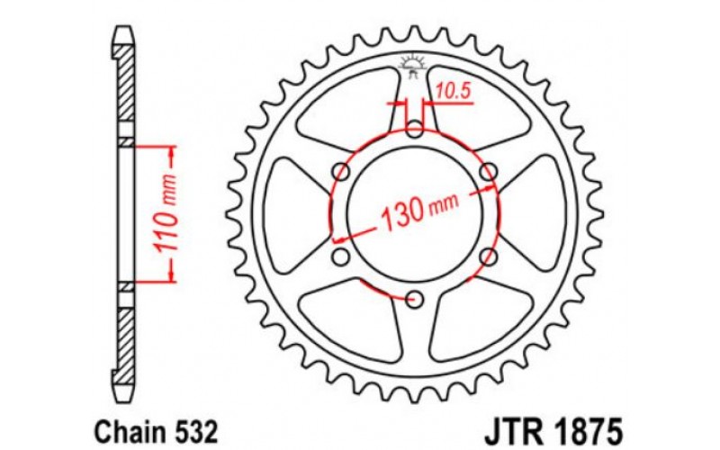 JT звезда задняя JTR1875