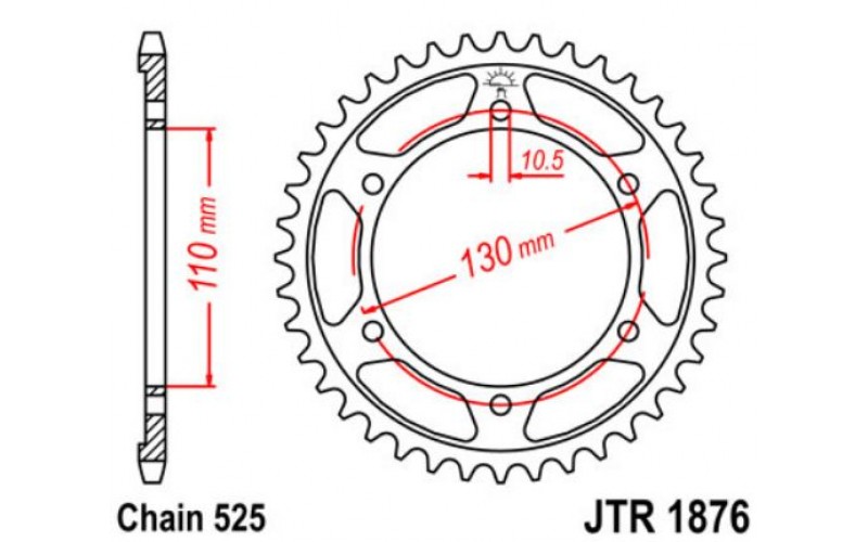 JT звезда задняя JTR1876