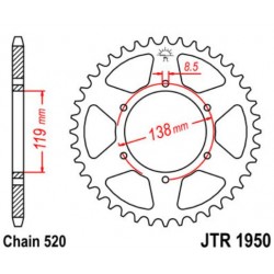 JT звезда задняя JTR1950