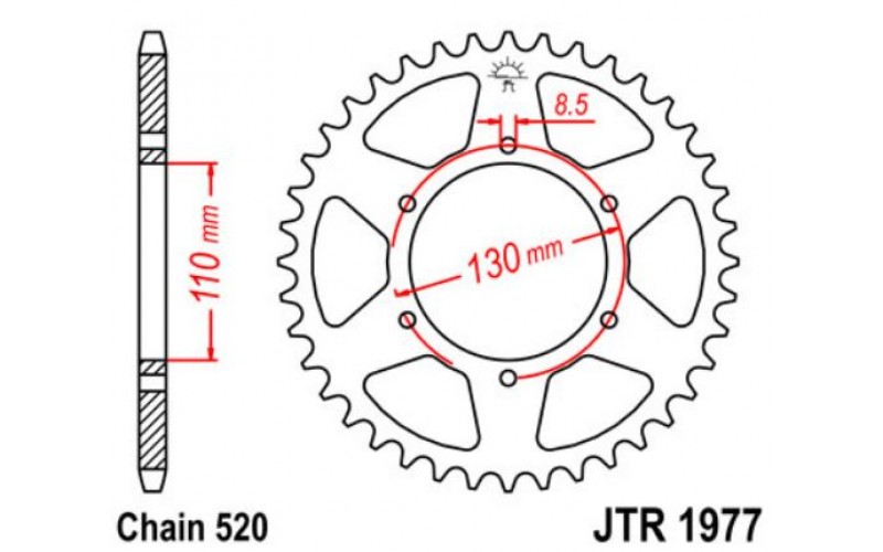 JT звезда задняя JTR1977