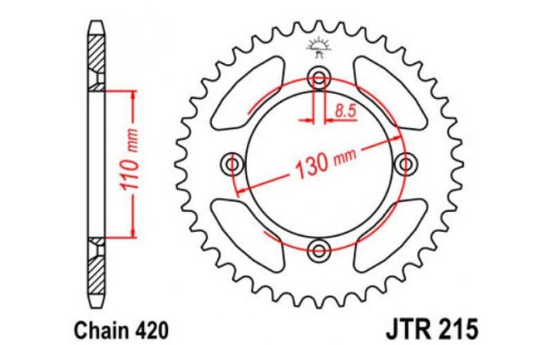 JT звезда задняя JTR215