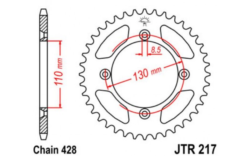 JT звезда задняя JTR217