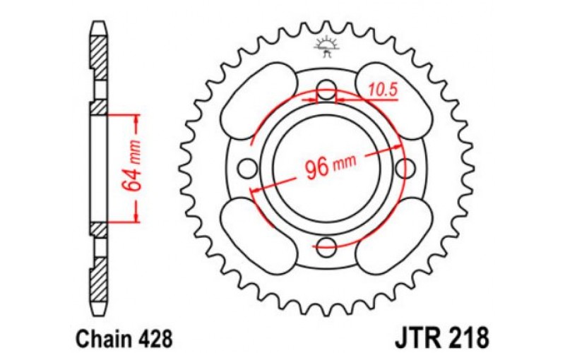 JT звезда задняя JTR218