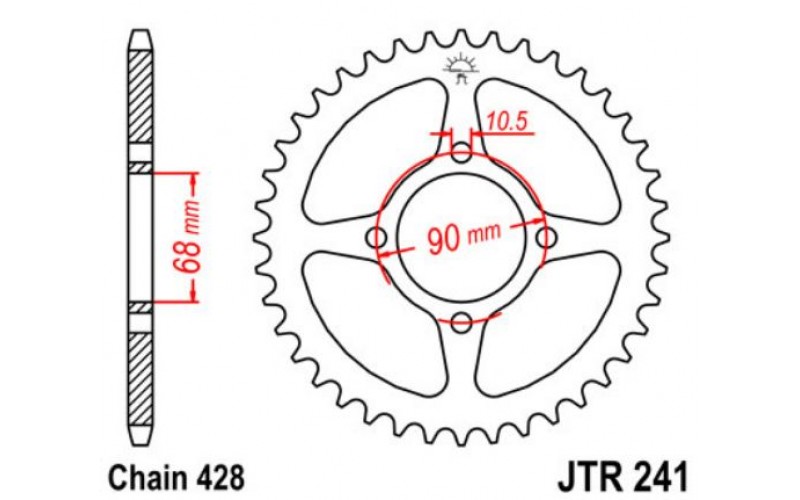 JT звезда задняя JTR241