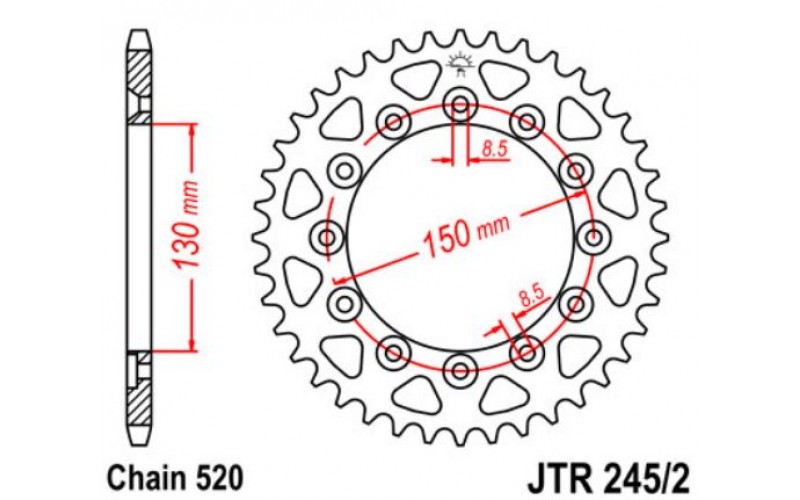 JT звезда задняя JTR245/2