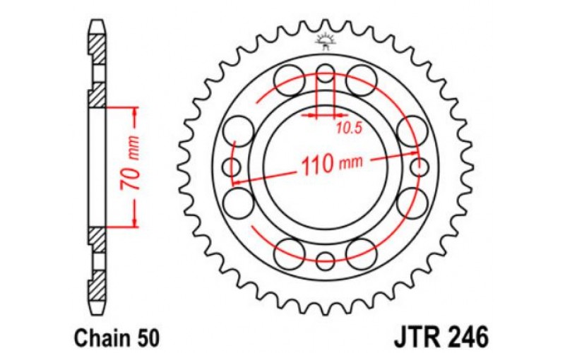 JT звезда задняя JTR246