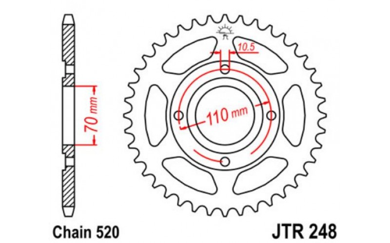 JT звезда задняя JTR248