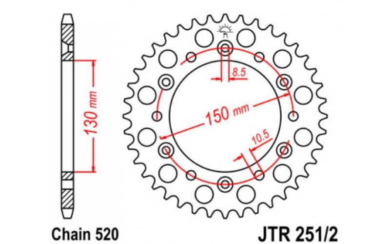 JT звезда задняя JTR251/2